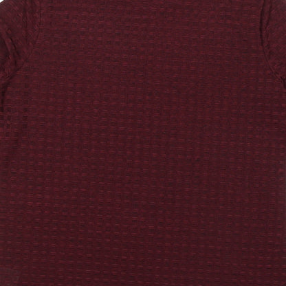 Daniel Basso Womens Purple Polyester Basic T-Shirt Size L Round Neck
