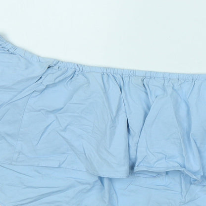 Womens UK Size XS Zara Blue Basic T-Shirt