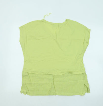 Carolyn Donnelly Womens Green Cotton Basic T-Shirt Size M Round Neck