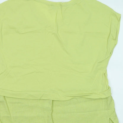 Carolyn Donnelly Womens Green Cotton Basic T-Shirt Size M Round Neck