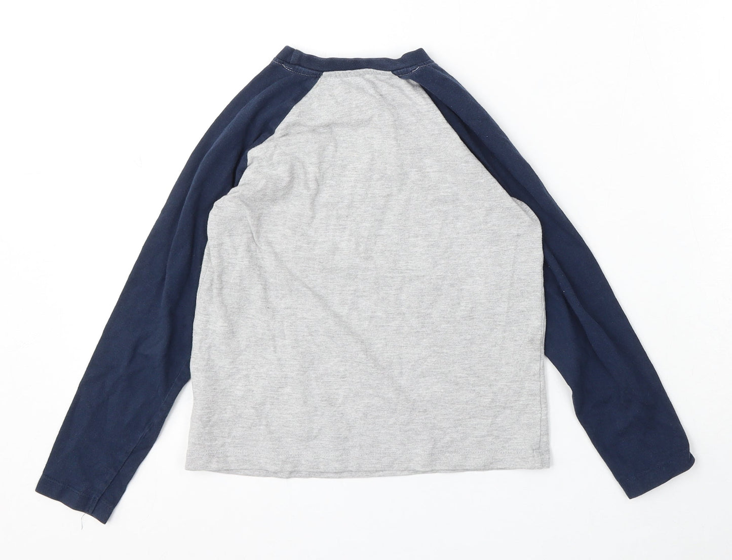 Dunnes Stores Boys Grey Cotton Basic T-Shirt Size 7 Years Round Neck - The One and Only
