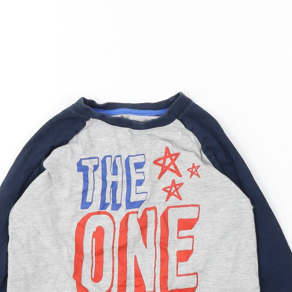 Dunnes Stores Boys Grey Cotton Basic T-Shirt Size 7 Years Round Neck - The One and Only
