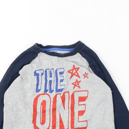 Dunnes Stores Boys Grey Cotton Basic T-Shirt Size 7 Years Round Neck - The One and Only