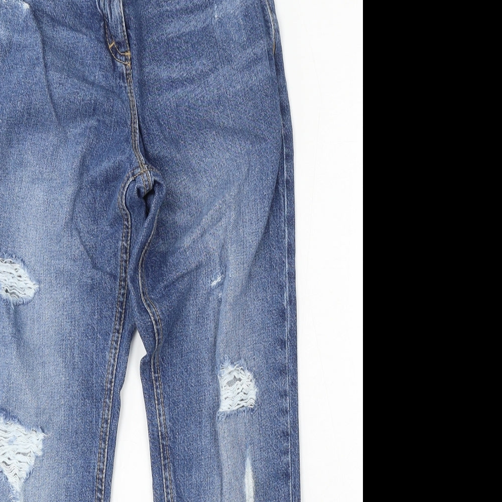 NEXT Girls Blue Cotton Straight Jeans Size 9 Months Regular Button