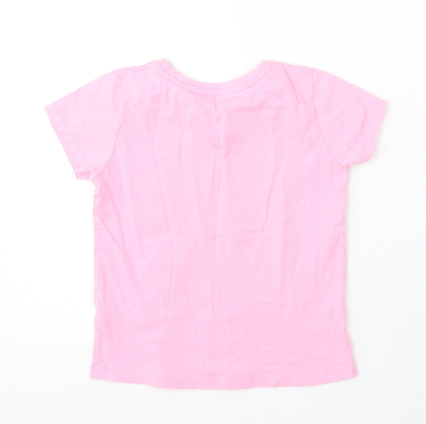 Dunnes Stores Girls Pink Cotton Basic T-Shirt Size 7-8 Years Round Neck - California