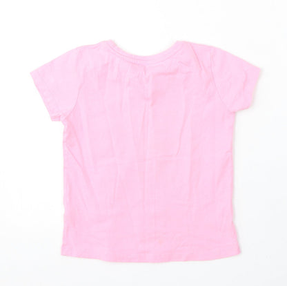 Dunnes Stores Girls Pink Cotton Basic T-Shirt Size 7-8 Years Round Neck - California