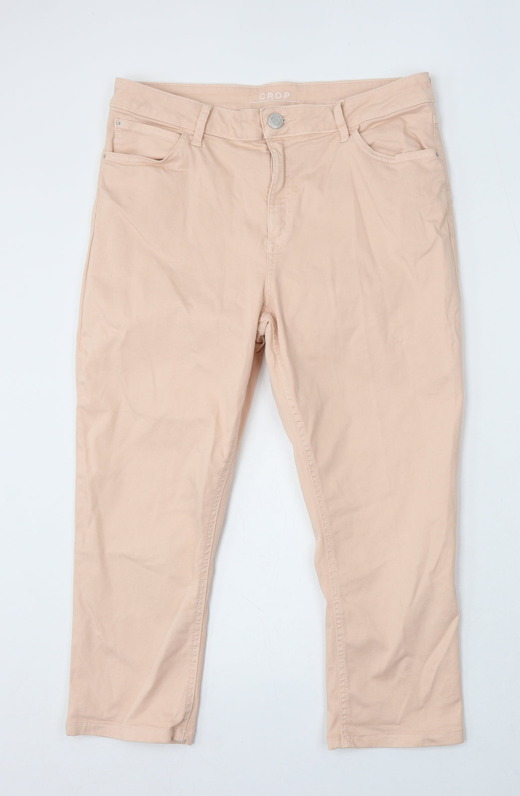 Womens UK Size 34 in Preworn Regular Fit Cropped Pink Jeans