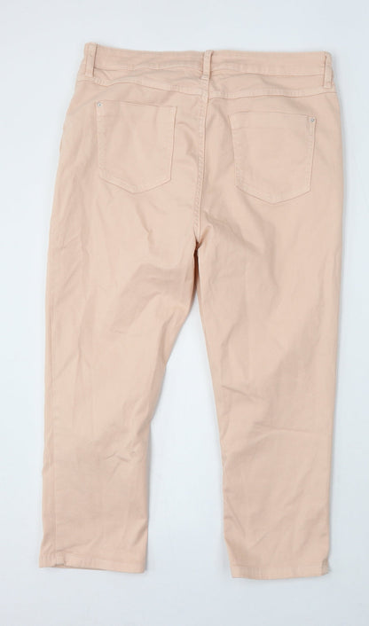 Womens UK Size 34 in Preworn Regular Fit Cropped Pink Jeans