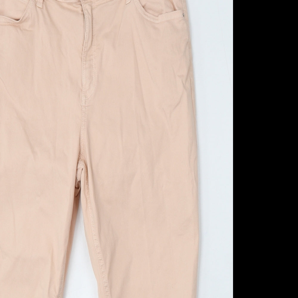Womens UK Size 34 in Preworn Regular Fit Cropped Pink Jeans