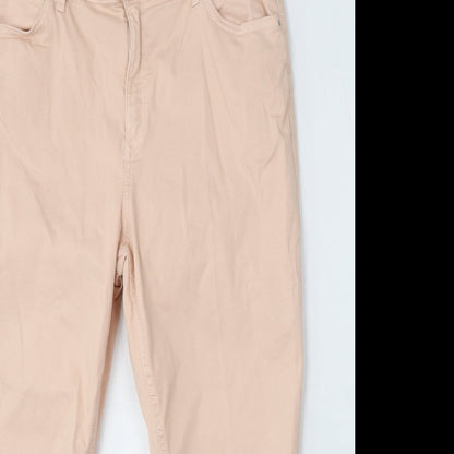 Womens UK Size 34 in Preworn Regular Fit Cropped Pink Jeans
