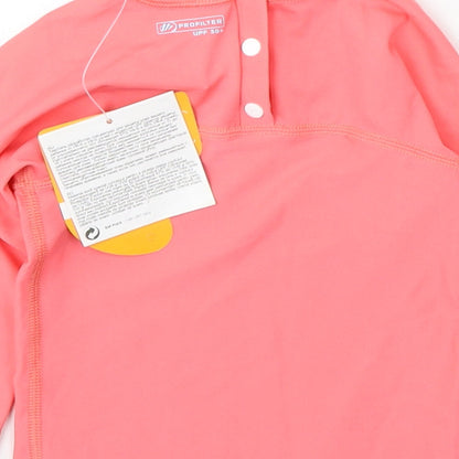 Profilter Girls Pink Polyester Basic T-Shirt Size 18-24 Months Round Neck Snap - Star