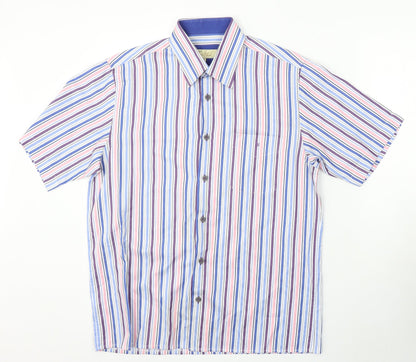 Mens UK Size M Daniel Graham Multicoloured  Button-Up Short Sleeve Casual Shirt