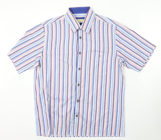 Mens UK Size M Daniel Graham Multicoloured  Button-Up Short Sleeve Casual Shirt