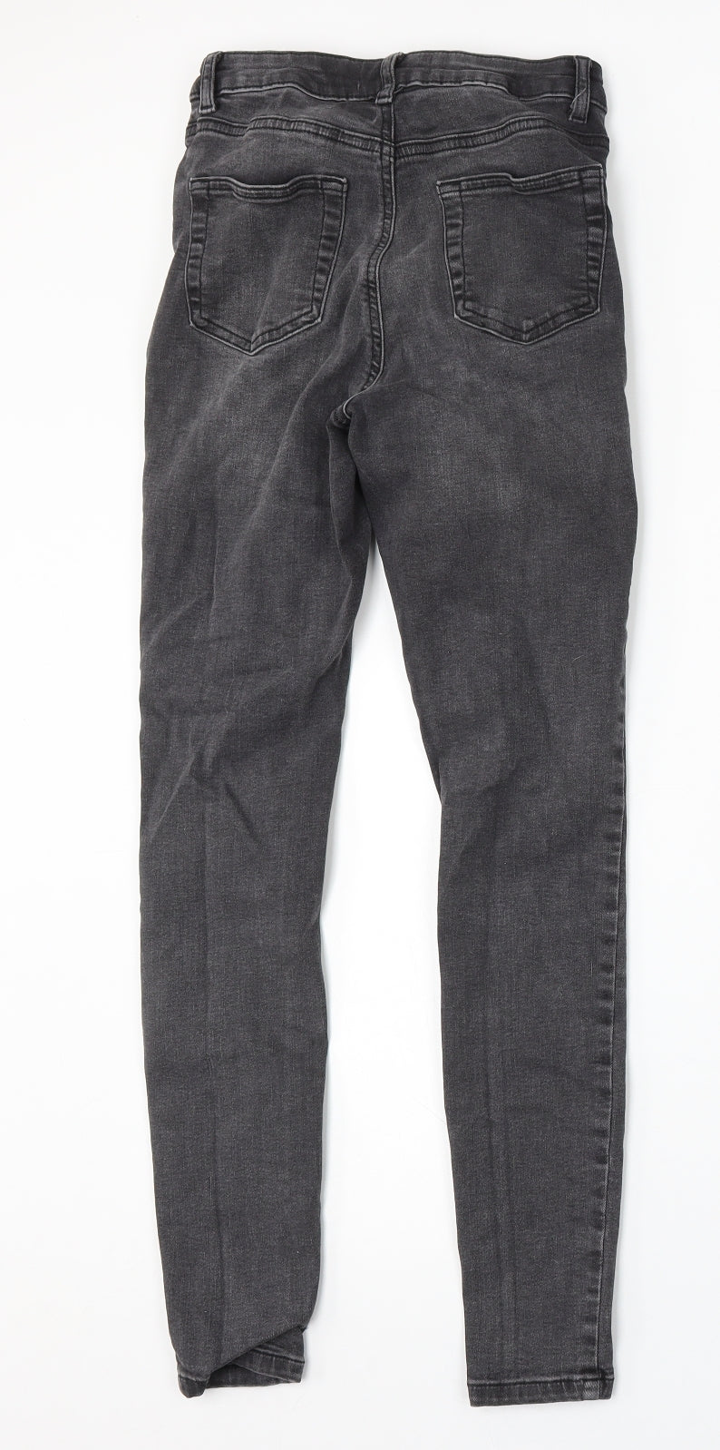 Denim & Co. Womens Grey Cotton Skinny Jeans Size 8 L28 in Regular Button