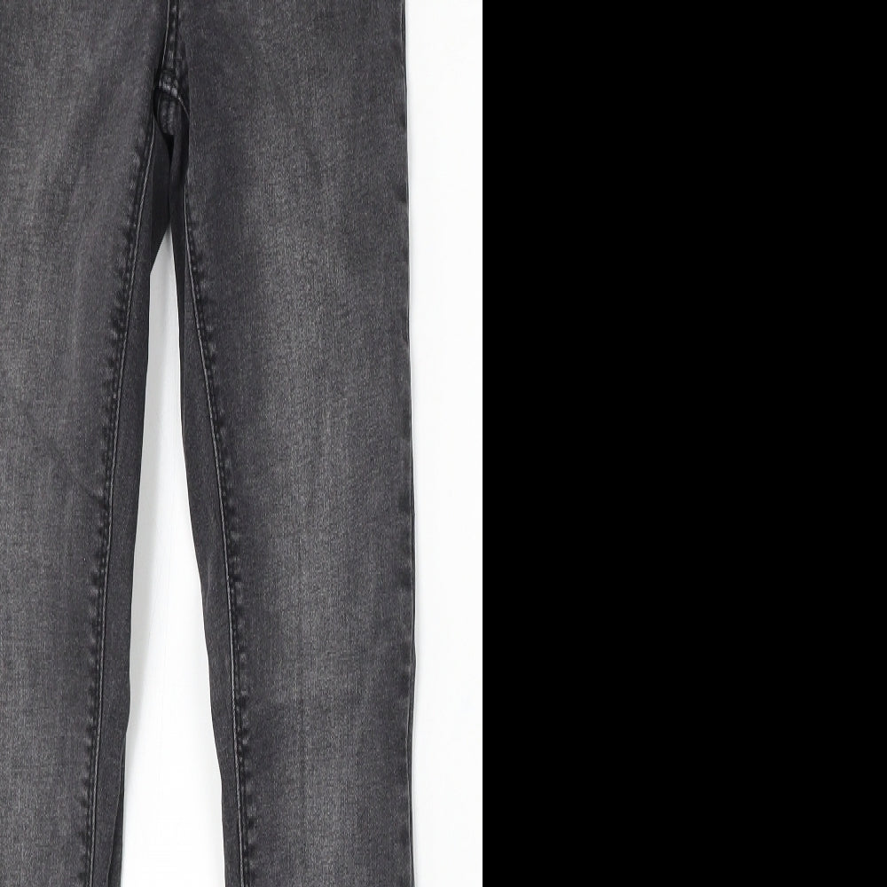 Denim & Co. Womens Grey Cotton Skinny Jeans Size 8 L28 in Regular Button