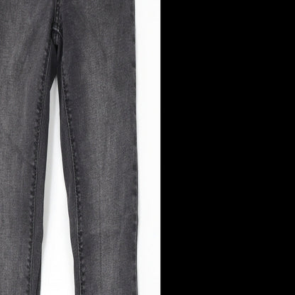 Denim & Co. Womens Grey Cotton Skinny Jeans Size 8 L28 in Regular Button