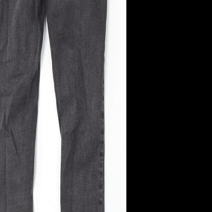Denim & Co. Womens Grey Cotton Skinny Jeans Size 8 L28 in Regular Button