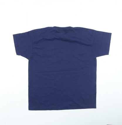 Fruit of the Loom Boys Blue Cotton Basic Casual Size 7-8 Years Round Neck Pullover - CONAN