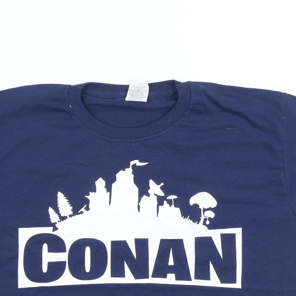 Fruit of the Loom Boys Blue Cotton Basic Casual Size 7-8 Years Round Neck Pullover - CONAN