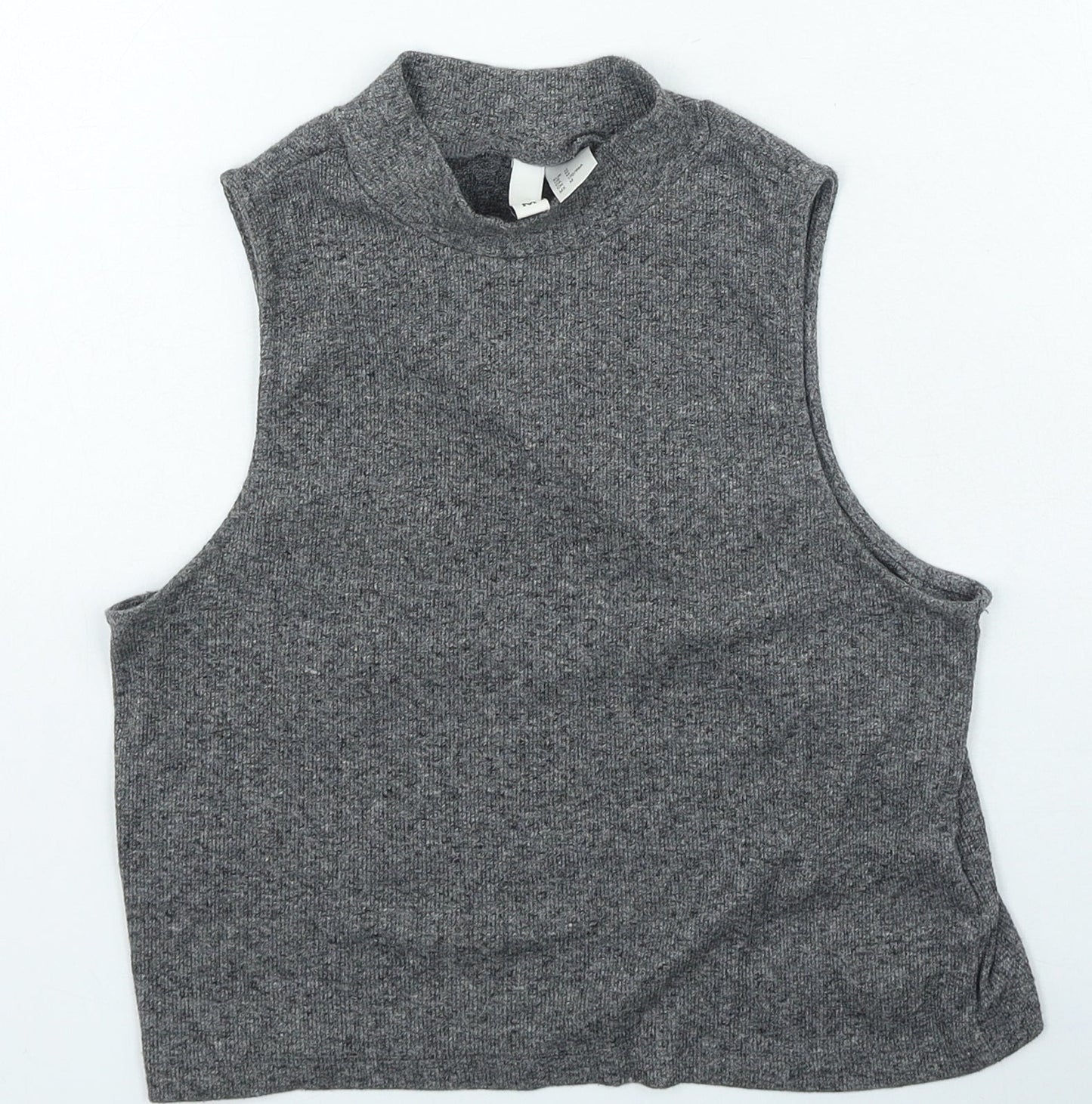 Womens UK Size M H&M Grey Cropped Tank