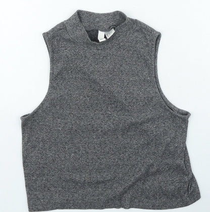 Womens UK Size M H&M Grey Cropped Tank