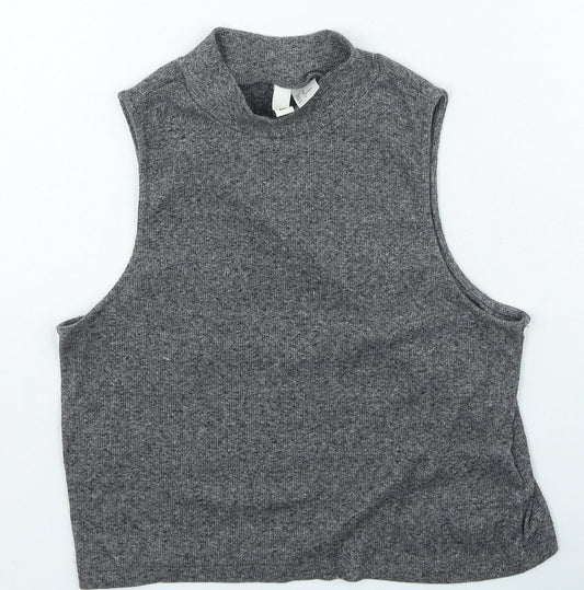 Womens UK Size M H&M Grey Cropped Tank