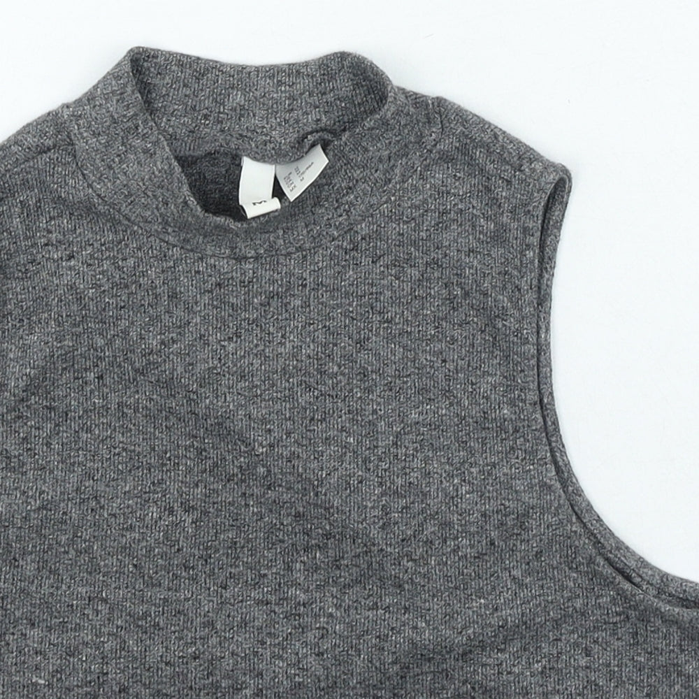 Womens UK Size M H&M Grey Cropped Tank