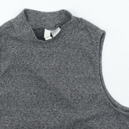Womens UK Size M H&M Grey Cropped Tank
