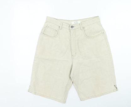 Classique Womens Beige Cotton Cropped Jeans Size 28 in L20 in Regular Zip