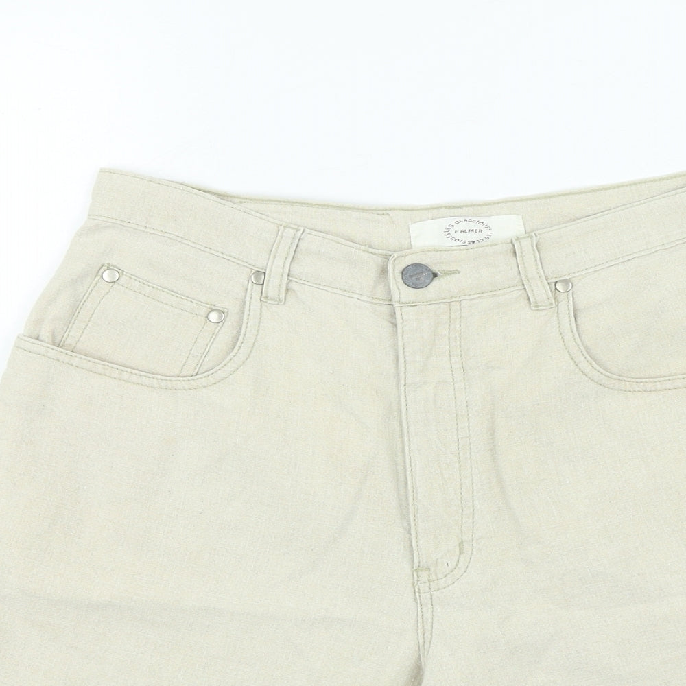 Classique Womens Beige Cotton Cropped Jeans Size 28 in L20 in Regular Zip