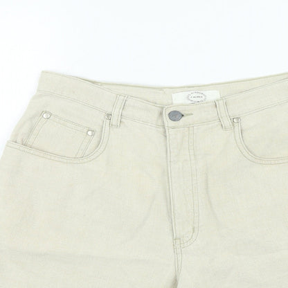 Classique Womens Beige Cotton Cropped Jeans Size 28 in L20 in Regular Zip