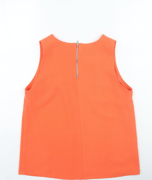 F&F Womens Orange Polyester Camisole Tank Size 12 Round Neck