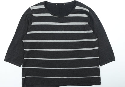 Womens UK Size L Preworn Grey Pullover Jumper