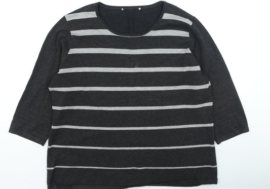 Womens UK Size L Preworn Grey Pullover Jumper