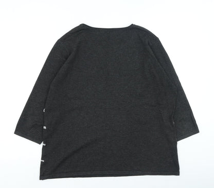 Womens UK Size L Preworn Grey Pullover Jumper
