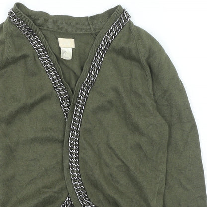 Womens UK Size 2 H&M Green Cardigan Jumper