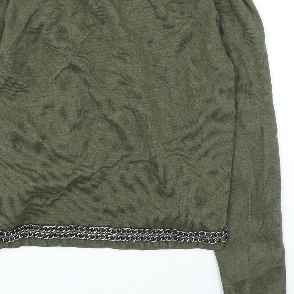 Womens UK Size 2 H&M Green Cardigan Jumper