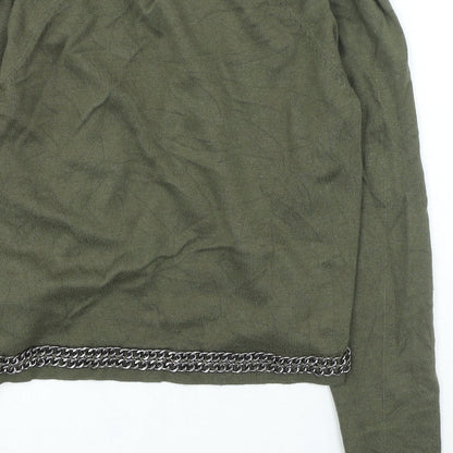 Womens UK Size 2 H&M Green Cardigan Jumper
