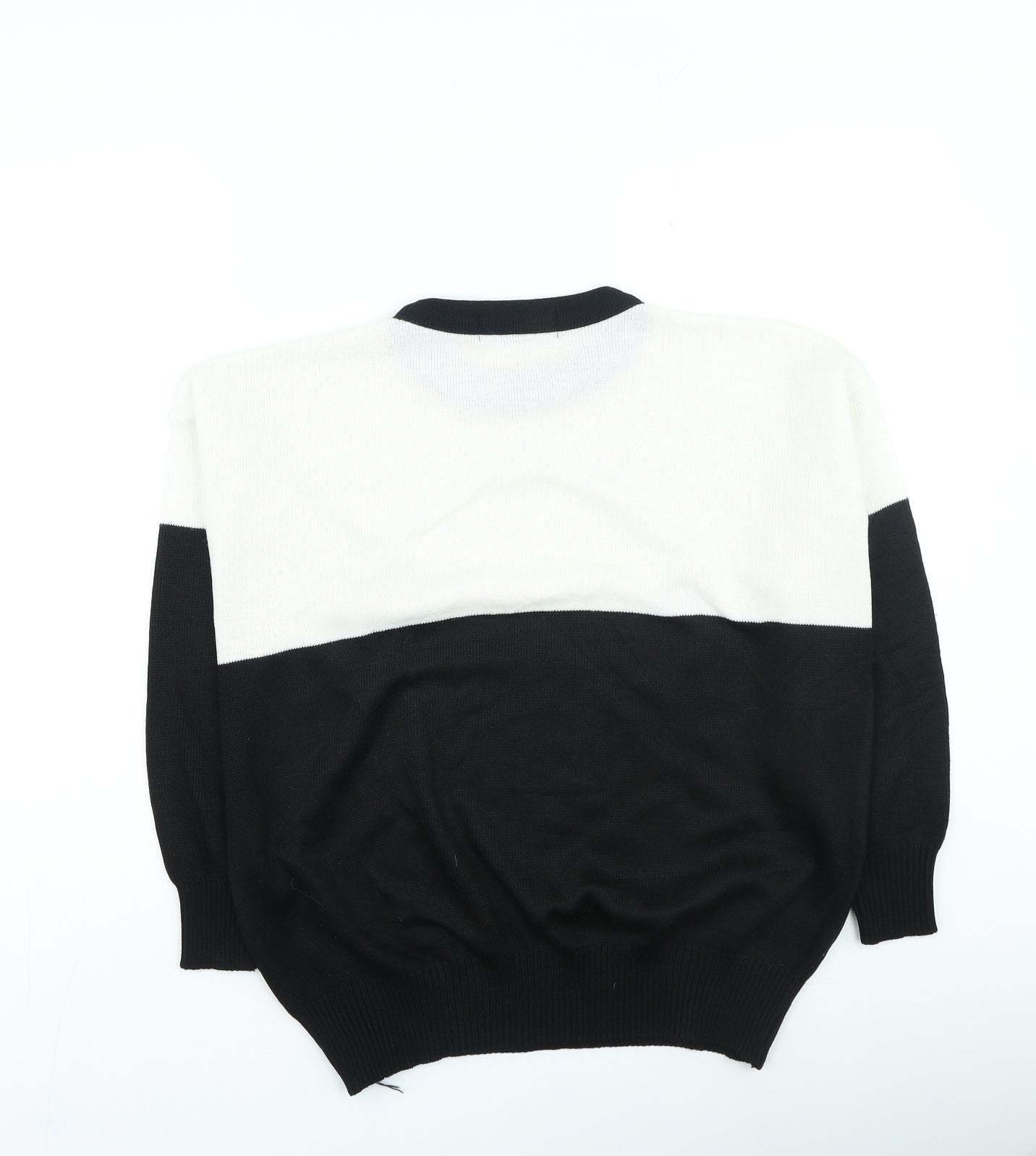 Laura Gribby Womens Black Round Neck Acrylic Pullover Jumper Size L