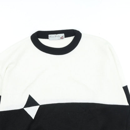 Laura Gribby Womens Black Round Neck Acrylic Pullover Jumper Size L