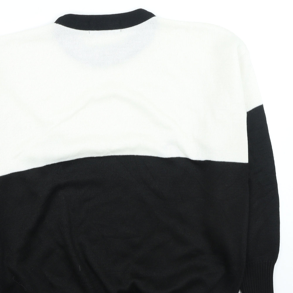 Laura Gribby Womens Black Round Neck Acrylic Pullover Jumper Size L