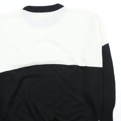 Laura Gribby Womens Black Round Neck Acrylic Pullover Jumper Size L