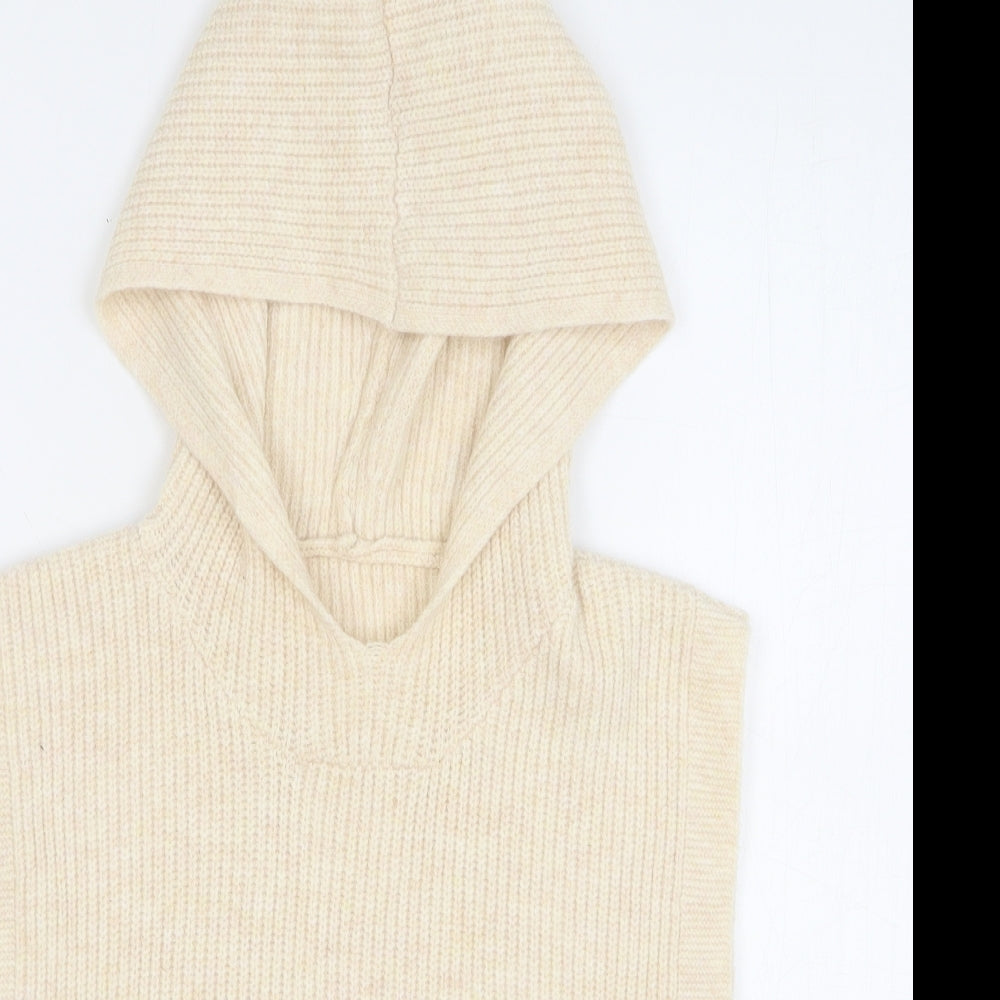 Primark Womens Beige Polyester Cape Hoodie One Size Pullover
