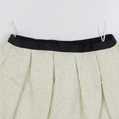 Dorothy Perkins Womens Beige Acrylic Pleated Skirt Size 8 Zip