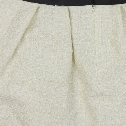 Dorothy Perkins Womens Beige Acrylic Pleated Skirt Size 8 Zip