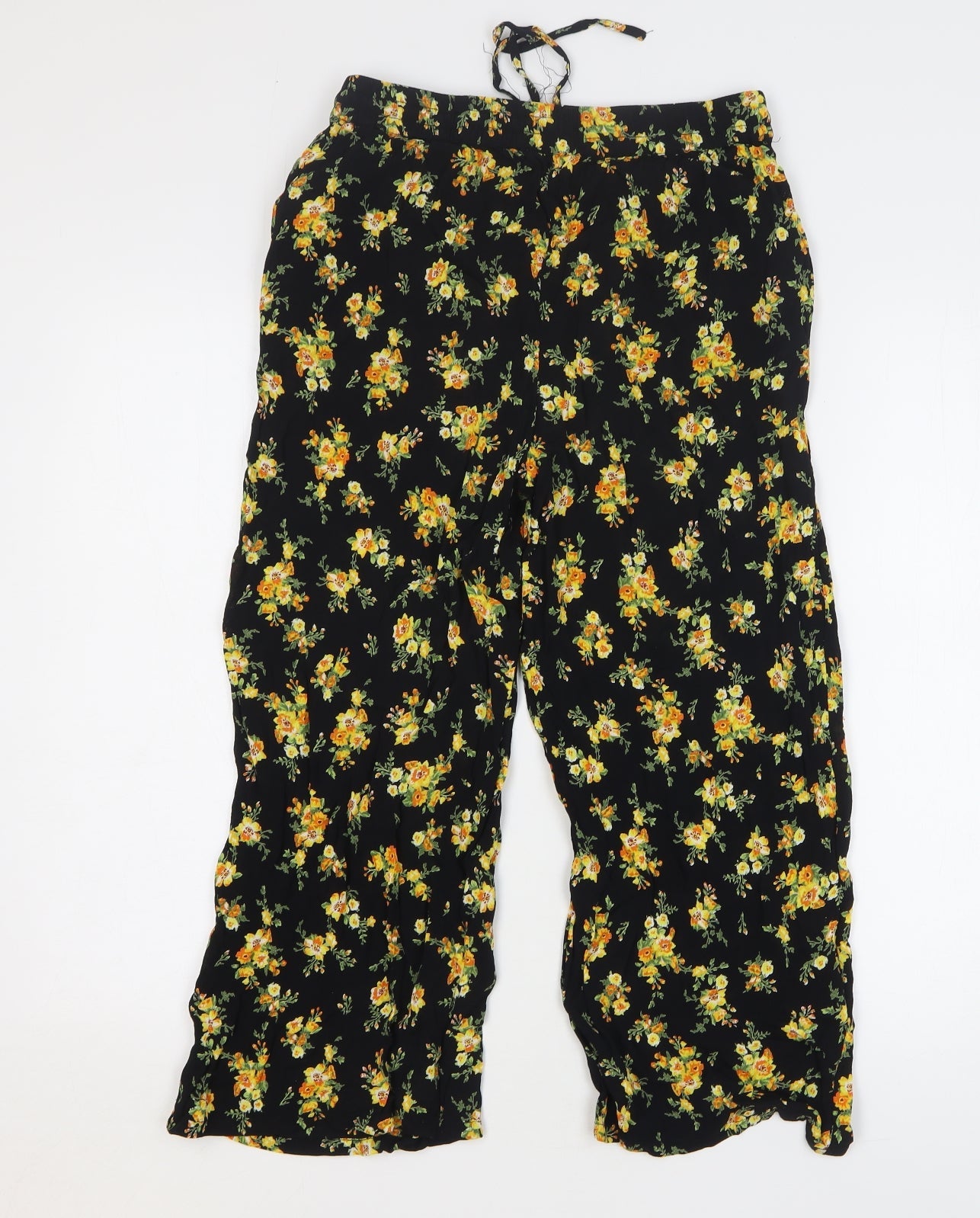 Womens UK Size 8 Miss Selfridge Regular Fit Cropped Black Trousers