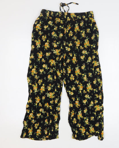 Womens UK Size 8 Miss Selfridge Regular Fit Cropped Black Trousers