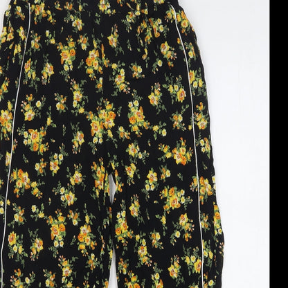 Womens UK Size 8 Miss Selfridge Regular Fit Cropped Black Trousers