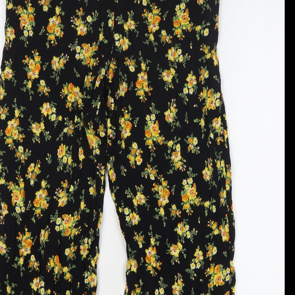 Womens UK Size 8 Miss Selfridge Regular Fit Cropped Black Trousers