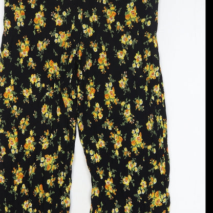 Womens UK Size 8 Miss Selfridge Regular Fit Cropped Black Trousers